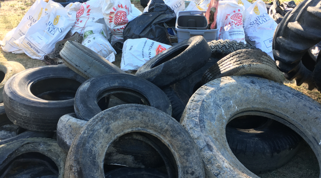 Trash tires and bags 