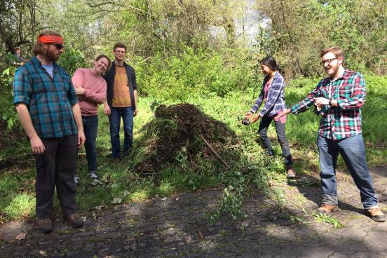 Students working on Copeland Creek 