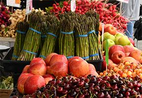 apples asparagus cherries radishes