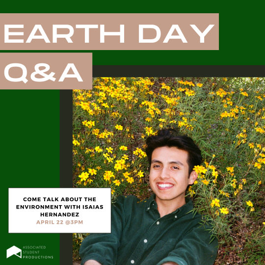 Earth Day Question and Answer announcement photo of Isaias Hernandez