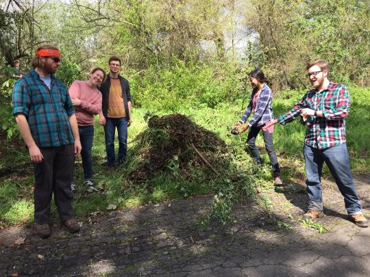 Students working on Copeland Creek 